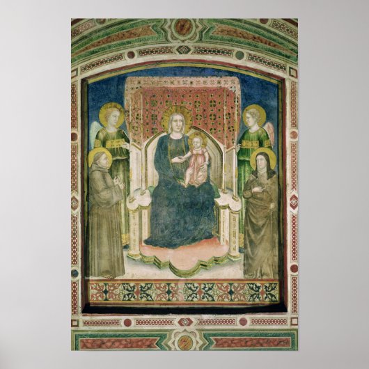 Madonna Enthroned met St. Francis van Assisi Poster (Voorkant)