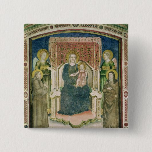 Madonna Enthroned met St. Francis van Assisi Vierkante Button 5,1 Cm (Voorkant)