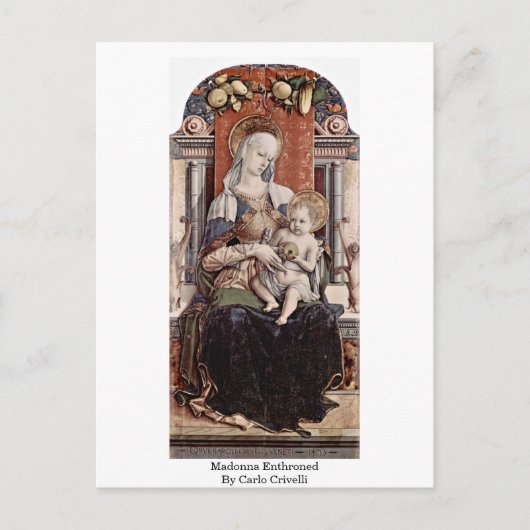 Madonna Enthroned van Carlo Crivelli Briefkaart (Voorkant)