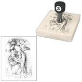 Madonna gekroond door twee engelen Rubber Stamp Rubberstempel (Gestempeld)