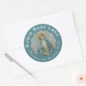 Madonna Gezegend Maagd Mary Lily Ronde Sticker (Envelop)