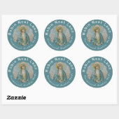 Madonna Gezegend Maagd Mary Lily Ronde Sticker (Vel)