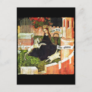 Madonna Holding White Unicorn Briefkaart