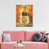 Madonna in Gloria (Maagd Mary Enthroned) Canvas Afdruk (Insitu (Woonkamer))
