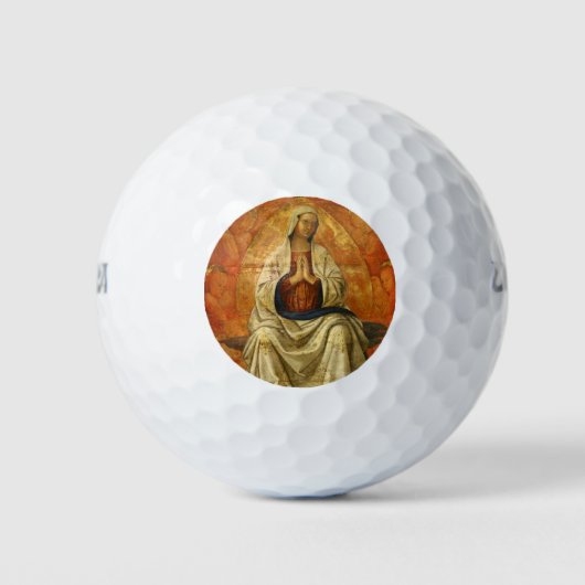 Madonna in Gloria (Maagd Mary Enthroned) Golfballen (Voorkant)