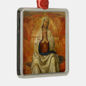 Madonna in Gloria (Maagd Mary Enthroned) Metalen Ornament (Rechts)
