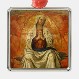 Madonna in Gloria (Maagd Mary Enthroned) Metalen Ornament