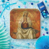 Madonna in Gloria (Maagd Mary Enthroned) Papieren Bordje (Feest)