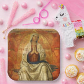 Madonna in Gloria (Maagd Mary Enthroned) Papieren Bordje (Feest)