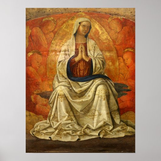 Madonna in Gloria (Maagd Mary Enthroned) Poster (Voorkant)