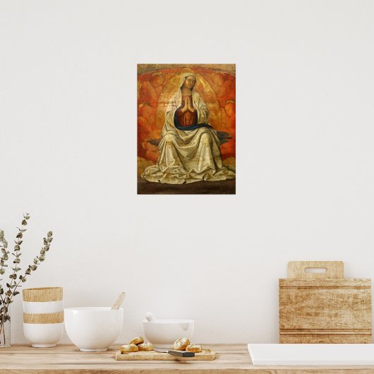 Madonna in Gloria (Maagd Mary Enthroned) Poster (Keuken)