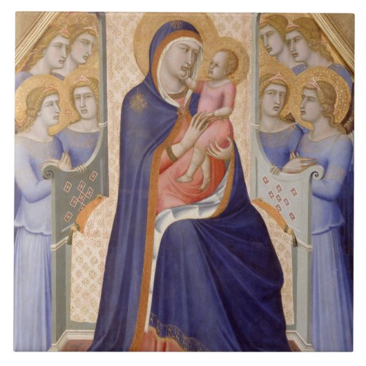 Madonna in Glory, c.1315 (tempera op het paneel) Tegeltje (Voorkant)