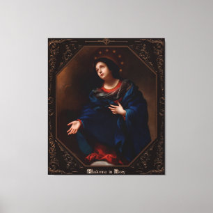 Madonna in Glory door Carlo Dolci Canvas Afdruk
