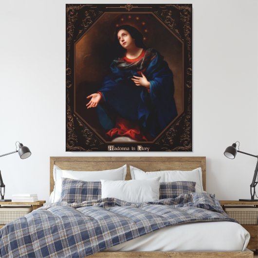 Madonna in Glory door Carlo Dolci Canvas Afdruk (Insitu (Slaapkamer))
