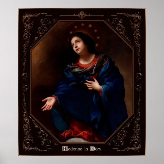 Madonna in Glory door Carlo Dolci Poster (Voorkant)