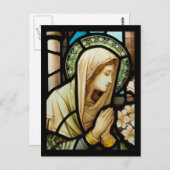 Madonna in het Glas in lood van Prayer Briefkaart (Voorkant / Achterkant)
