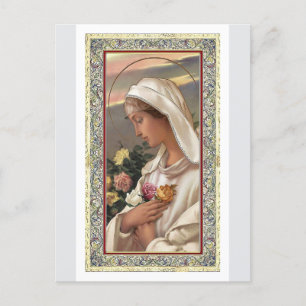 Madonna in het wit briefkaart