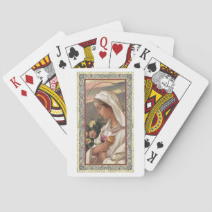 Madonna in witte pokerkaarten