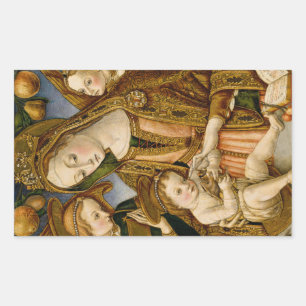 Madonna Jesus Christus Angels Elegant Kerstmis Rechthoekige Sticker