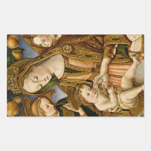 Madonna Jesus Christus Angels Elegant Kerstmis Rechthoekige Sticker (Voorkant)