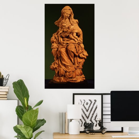 Madonna, Jezus en Sint John de Baptist Poster (Thuiskantoor)