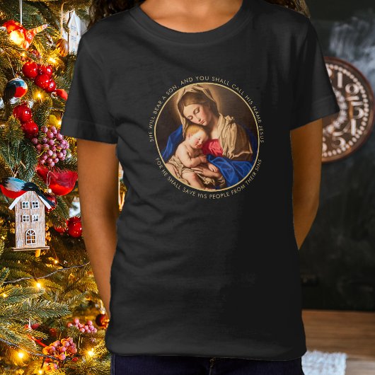 Madonna & Kind Christelijk Kerstcadeau voor meisje T-shirt