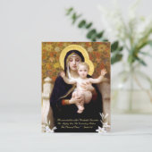 Madonna & Kind door Bouguereau Biblical Citaat Feestdagenkaart (Staand voorkant)