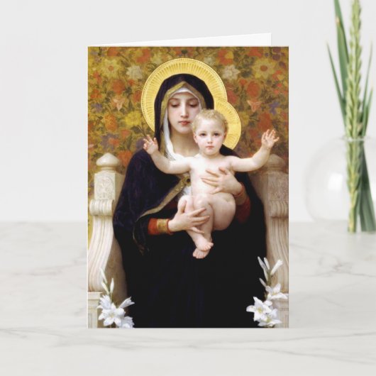 Madonna & Kind door Bouguereau Religious Kerstmis Feestdagen Kaart (Voorkant)