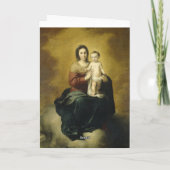 Madonna & Kind, Fine Art Kerst Wenskaart Feestdagen Kaart (Achterkant)