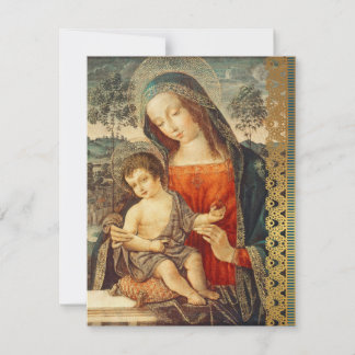 Madonna Kind Klassieke Kunst Religieuze Kerstmis Feestdagenkaart