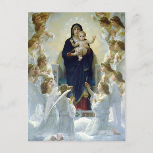 Madonna + kind met Angels, kerstbriefkaarten Feestdagenkaart (Voorkant)