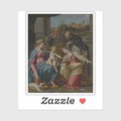 Madonna & Kind met St Lucy, Dominic & Louis van Fr Sticker (Vel)