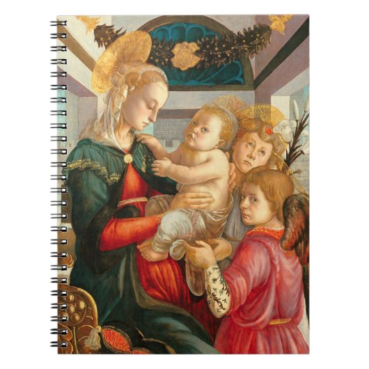 Madonna & Kind met Twee Engelen Sandro Botticelli Notitieboek (Voorkant)