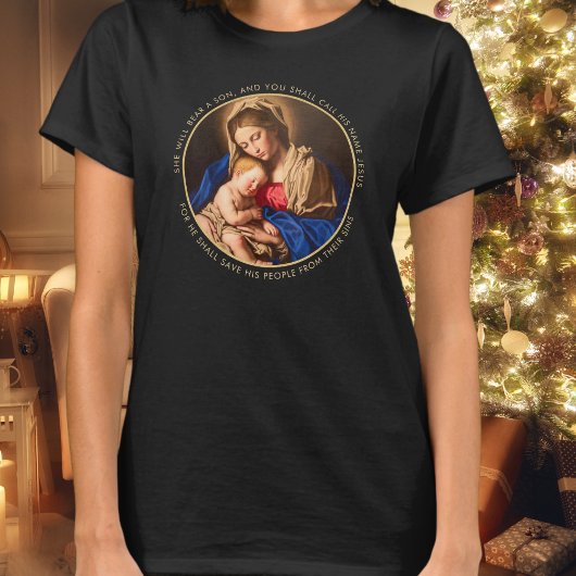 Madonna & Kind Religieus Kerstcadeau Moeders T-shirt
