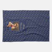 Madonna & kind religieuze kerstdecoraties theedoek (Horizontaal)