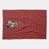 Madonna & kind religieuze kerstdecoraties theedoek (Horizontaal)