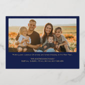 Madonna & Kind Religieuze Kerstmis met Foto Folie Feestdagenkaart (Achterkant)