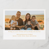 Madonna & Kind Religieuze Kerstmis met Foto Folie Feestdagenkaart (Achterkant)