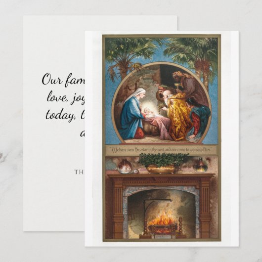  Madonna & kind Religieuze Retro Kerst Feestdagenkaart (Voorkant / Achterkant)