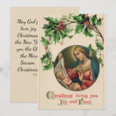  Madonna & kind Religieuze Retro Kerst Feestdagenkaart (Voorkant / Achterkant)