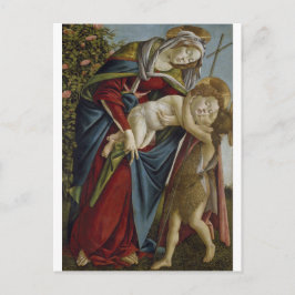Madonna, Kind, Sint John de Baptist door Botticell Briefkaart