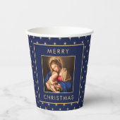 Madonna & Kind Traditioneel Kerstfeest Papieren Bekers (Voorkant)