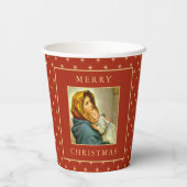 Madonna & Kind Traditionele Religieuze Kerstmis Papieren Bekers (Achterkant)