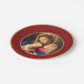 Madonna & Kind Traditionele Religieuze Kerstmis Papieren Bordje (Gekanteld)