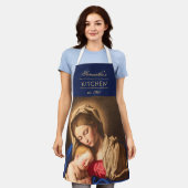 Madonna & Kind Traditionele Religieuze Kerstmis Schort (Gedragen)