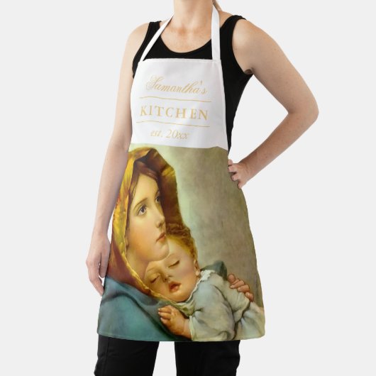 Madonna & Kind Traditionele Religieuze Kerstmis Schort (Insitu)