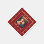 Madonna & Kind Traditionele Religieuze Kerstmis Servet (Hoek)