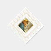 Madonna & Kind Traditionele Religieuze Kerstmis Servet (Hoek)