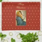 Madonna & Kind Traditionele Religieuze Kerstmis Theedoek (Gevouwen)