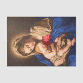 Madonna & Kind Traditionele Religieuze Kerstmis Tissuepapier (Voorkant)